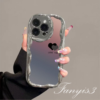 Tương thích cho iPhone 15 14 13 12 11 Pro Max 8 7 6 6s Plus SE 2020 XR XS Max INS Vỏ điện thoại nghệ thuật tình yêu đơn giản Vỏ điện thoại gương tiếp xúc sóng Vỏ điện thoại Vỏ bảo vệ mềm