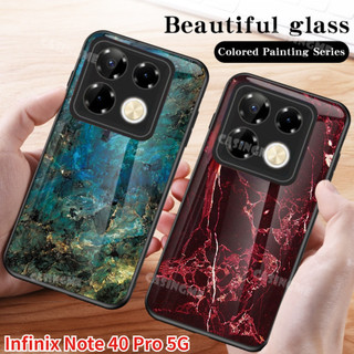Infinix Note 40 Pro 5G 2024 Vỏ Điện Thoại Kính Cường Lực Đá Cẩm Thạch Cho Infinix Note40Pro Note 40Pro Note40 40 Pro + 5G 4G 2024 Vỏ Chống Sốc Ốp Lưng Cứng Mềm
