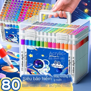  Bút Đánh Dấu Acrylic Không Độc Hại Bút Vẽ Nghệ Thuật Mẫu Giáo Đặc Biệt Dành Cho Học Sinh Và Trẻ Em 80 Màu Có Thể Giặt 