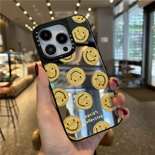 ốp iphone 11/12/13/14/15 Pro Max Yellow Smiley Face Mirror Case For ốp lưng iphone 11,12,13,14,15,11PM,12PM,13PM,14PM,15PM