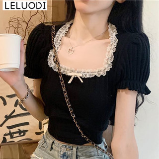 LELUODI áo phông áo thun nữ croptop baby tee Thể thao Cute Vintage xu hướng WTX244075T 17Z240426