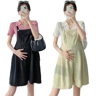 SÉT BẦU MAMA DRESS gồm ÁO KÈM QUẦN YẾM tiện lợi năng động xinh xắn thiết kế ÁO TĂM CỔ POLO mềm mại SQ1