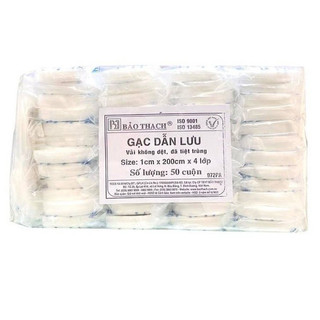 Gạc dẫn lưu Bảo Thạch - đã tiệt trùng (1 bịch/ 50 cuộn)