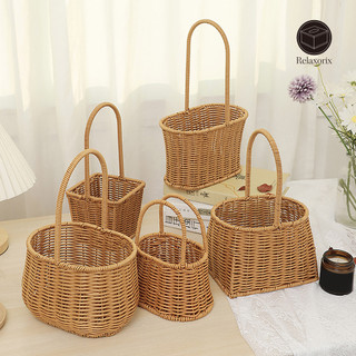 Giỏ hoa Relaxorox có tay cầm Giỏ cây dệt Giỏ đựng hoa cho gia đình Trang trí sân vườn đám cưới