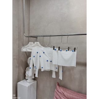 Set áo 2s + áo cadigan len hoa nổi