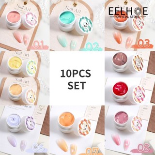 EELHOE 10 Bộ Monja gradient Pat Tranh Gel Móng Tay Blusher Tranh Vẽ Gel Ngâm Tắt Bán Thường Trực Gel Tự Làm Móng Tay nghệ thuật
