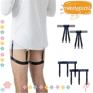 Melodgoods1 Dây đai giữ áo sơ mi, Dây đeo đùi đàn hồi chống trượt, Dây đeo treo chân Giá đỡ áo sơ mi có thể điều chỉnh Kẹp khóa áo sơ mi