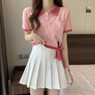 Áo thun ngắn tay cổ polo nữ mùa hè phiên bản Hàn Quốc thời trang ngọt ngào thon gọn vừa vặn cho nữ NZ-TX-664