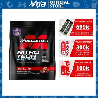 Bột Protein MuscleTech - Nitro-Tech (10 Lbs) - Tăng Cơ, Phục Hồi Nhanh, Hỗ Trợ Sức Mạnh - Chính Hãng