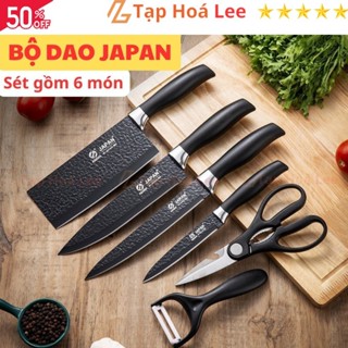 Bộ Dao Làm Bếp Nhật Bản 6 Món, Dao Bếp Sang Trọng, Thép Không Rỉ Siêu Bền Đẹp - Tạp Hóa Lee