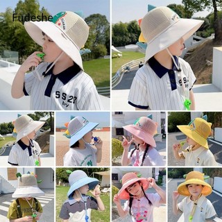  Fudeshe Mũ chống nắng Mũ xô trẻ em dễ thương chống tia cực tím thoáng khí ngoài trời có còi vành rộng Mũ đi biển cho trẻ sơ sinh bé gái bé trai 
