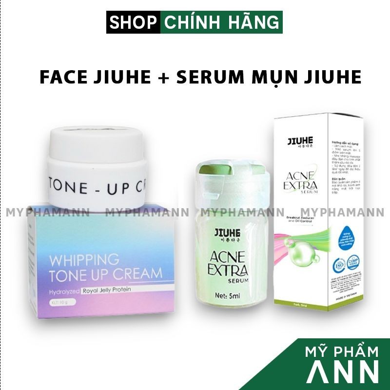 Combo Kem Face Dưỡng Trắng Da Jiuhe + Serum Mụn Jiuhe Chính Hãng - Mỹ Phẩm Thanh Tô Cosmetics