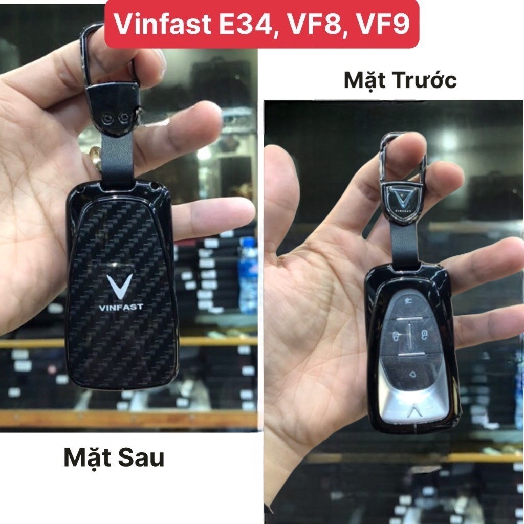 [ Form Cũ] Ốp Khoá Kim Loại Vinfast VF8,E34 Chìa Hợp Kim Cacbon Cao Cấp Bảo Vệ Chìa Khoá