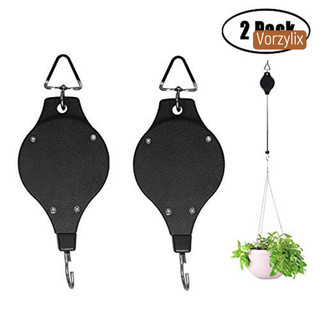 Vrzylix _ 2 chiếc móc treo ròng rọc có thể thu vào cho hoa nồi lồng chim