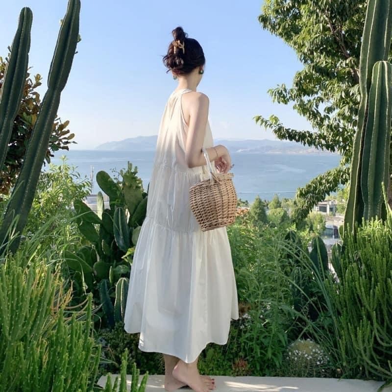 Váy đầm babydoll thiết kế cổ yếm xuông rộng dài basic phong cách thanh lịch (CÓ BIG SIZE) HMH SP100 | BigBuy360 - bigbuy360.vn