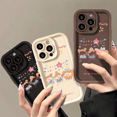 Suntaiho Vỏ Dễ Thương Ngộ nghĩnh Họa Tiết Ngôi Sao Cô Gái Ốp lưng Cho Iphone 11 12 13 14 15 16 Pro Max IP 7 8 Plus Iphon X Xs XR Xs Max Silicon Mềm Cao Cấp Chống Sốc Ốp Lưng