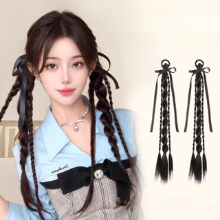  Haimeikang Một Mảnh Tự Nhiên Giả Lụa Ruy Băng Xoắn Bím Tóc Giả Bím Tóc Ngọt Mát Gia Vị Xoắn Bím Tóc Đuôi Ngựa Dây Buộc Tóc Phụ Kiện Tóc 
