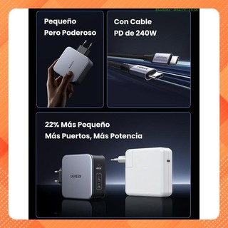 Củ sạc nhanh Nexode 140W GaN PD3.1, 2 USB Type-C và 1 USB Type-A Ugreen 90549 cao cấp (EU)