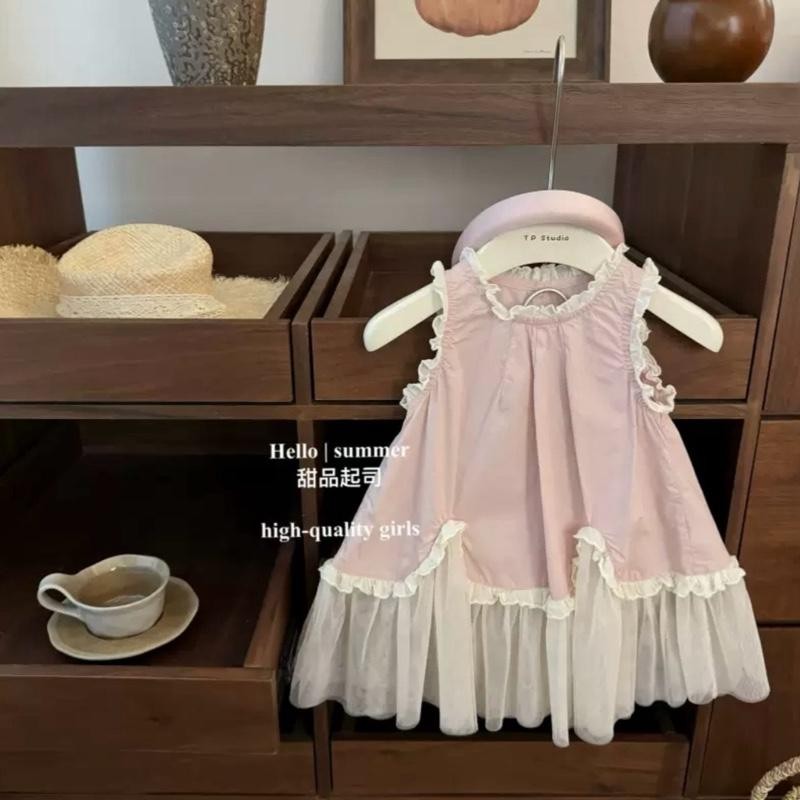 Cá Mập Con - V198: Váy Đuôi Cá Hồng Nhẹ Nhàng Tiểu Thư Bé Gái Qc ( Không Kèm Bờm Tóc)