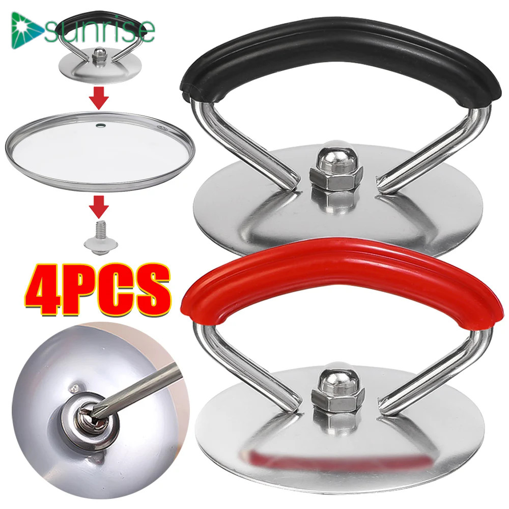 Tay cầm nắp nồi chống bỏng bằng thép không gỉ ABS, Tay cầm an toàn nhà bếp đa năng 5-12mm có vít, Ph