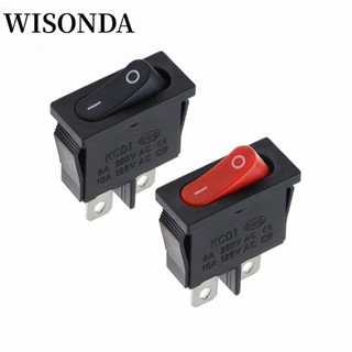 10x22mm KCD1-110 Công tắc Rocker siêu mỏng màu đen KHÔNG / TẮT 2 Pin Công tắc nguồn nhạc cụ nhỏ