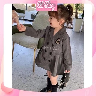 Set váy liền phong cách Hàn xẻng bé gái