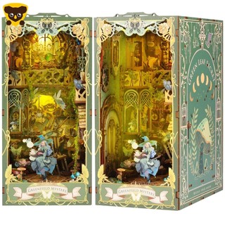 Diy book nook kit 3d gỗ xếp hình kệ sách chèn trang trí với đèn led diy thu nhỏ nhà búp bê mô hình bộ cho trẻ em trên 14 tuổi shopcyc3126