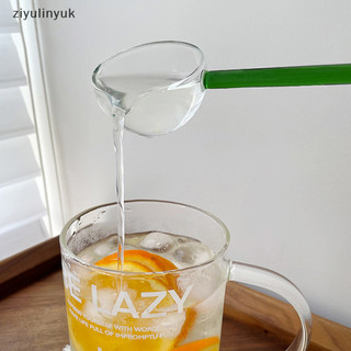 Ziyulinyuk Borosilicate Thìa Thủy Tinh Có Tay Cầm Dài Trong Suốt Nước Sốt Chịu Nhiệt Thìa Canh Có Vòi Thìa Tráng Miệng Nhà Bếp Thanh Đảng EN