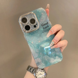 Ốp điện thoại Camellia vỏ xanh sang trọng cho iPhone15 14 13 12 11 Pro Max Ống kính bột Flash chống sốc được bảo vệ hoàn toàn chống rơi bìa lưng cứng