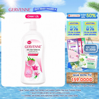 Sữa tắm trắng da hương nước hoa Gervenne Dâu Tây Bạch Tuyết và Lily Hồng (1.2L/chai)