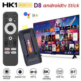 Hk1 RBOX D8 TV Stick Android 13 RK3528 8K Video Decocding 4GB 32GB AndoirrdTV OS WIFI6 BT5.0 Với BT Điều Khiển Giọng Nói TV Dongle