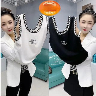 Áo thun nữ thời trang phong cách Hàn Quốc 2024 dáng rộng không tay Áo kiểu nữ dây cổ hợp thời trang Áo nữ