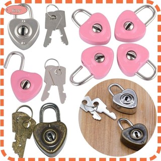 Krny 1 bộ khóa chìa khóa an ninh, hình trái tim với chìa khóa archaize, bền cũ cổ phong cách cổ điển mini khóa hành lý nhật ký khóa sách