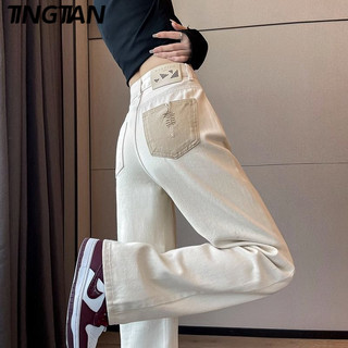 TINGTIAN quần ống rộng quần nữ jean Minimalist Thể thao Cổ điển Xu hướng WNK242017B 18Z240428