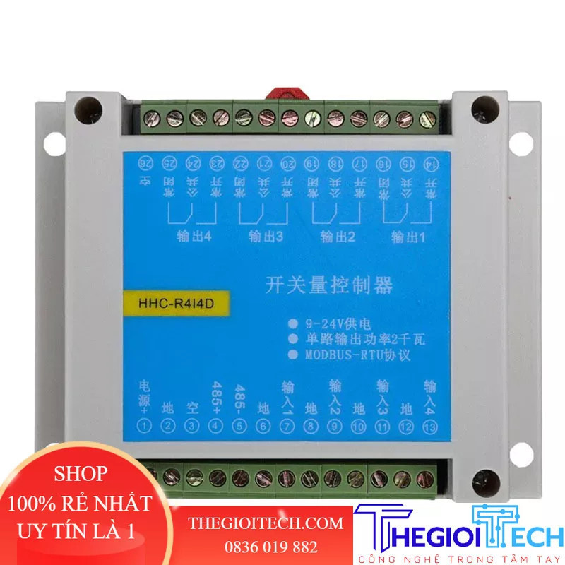 MODBUS RTU Giao Thức 4 IN 4 OUT Điều Khiển Rơle Module RS485 Chuyển Vào/Đầu Ra PLC - R4I4D device only