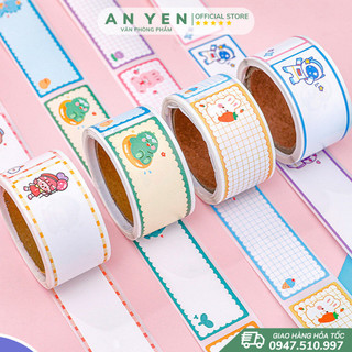 Cuộn nhãn dán ghi nhãn vở sticker trang trí tiêu đề tem dán chai lọ gồm nhiều mẫu dễ thương