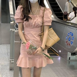 Váy chữ a phiên bản Hàn Quốc ngọt ngào thời trang dành cho nữ Váy ngắn tay