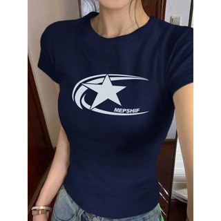 Áo baby tee Áo Thun ôm body Áo y2k Slim-fit Phong Cách Thường Ngày Mùa Hè Phong Cách Mới Áo Thun Nữ Tay Ngắn