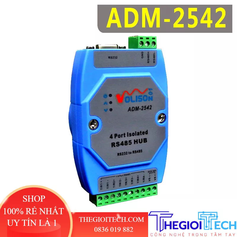 ADM-2542 Hub 4 cổng RS485 biệt lập 1 đến 4 Bộ lặp phân phối Hỗ trợ RS232 đến 485 - device only