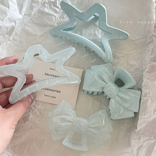 Kem Xanh Thạch Sao Biển Kẹp Tóc Nơ Lấy Kẹp Mùa Hè Cá Mập Kẹp Acrylic Tóc Lấy Phụ Kiện Tóc Lớn