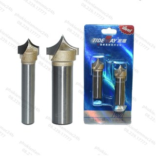 Mũi phay gỗ điêu khắc nhọn dao cắt CNC bo góc R soi mũi tên cào xước Tideway cao cấp MSKN-TW 