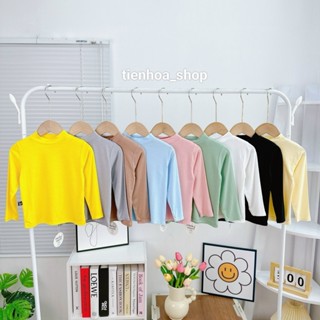 Minwoo Baby [Bé 10-32kg] Áo Dài Tay Cổ Lọ 3 Phân Áo Giữ Nhiệt Thun Lạnh Loại 1 Cho Bé Trai, Bé Gái Chất Mềm Mịn Mát