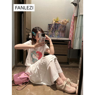 FANLEZI áo phông áo thun nữ croptop baby tee Casual Dễ thương Thời trang Đơn giản WCS2440PXJ 21Z240519
