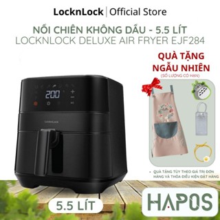 Nồi chiên không dầu 5.5L Air Fryer LocknLock Chính hãng, màn hình cảm ứng, 8 menu cài sẵn Deluxe EJF284BLK - HAPOS MALL