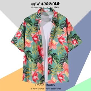 Nhiều Màu Sắc Hoa Quá Khổ Cổ Điển Hawaii Áo Sơ Mi Đột quỵ In Hình Figue Áo Sơ Mi Tay Ngắn Người Phụ Nữ Mới Hàn Quốc Rời Cổ POLO Áo Thun Xu Hướng Thời Trang Áo Sơ Mi Voan Tay Nửa
