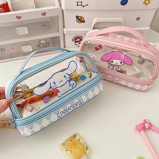 Sanrio Xuất Hiện Cao Kuromi Melody Túi Đựng Bút Di Động PU Dung Tích Lớn Đa Năng Văn Phòng Phẩm Túi Bảo Quản Đồ Dùng Học Tập Văn Phòng
