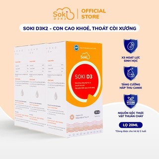 COMBO 3 HỘP SOKI D3 BỔ SUNG VITAMIN D3 TĂNG HẤP THU CANXI - GIẢM CÒI XƯƠNG Ở BÉ