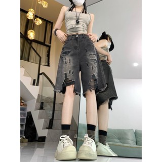！！！Retro Gradient Phong Cách Tối Hủy Diệt Tua Rua Quần Jean Nữ Rời Năm Điểm Quần Short#060524#