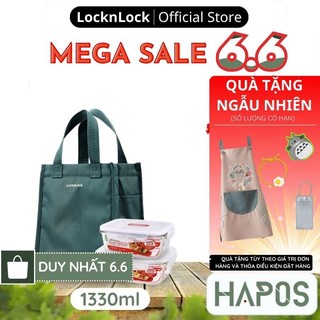 Bộ túi hộp cơm thủy tinh Lock&Lock Lunch box set - LLG429DS2 (3 màu) - HAPOS