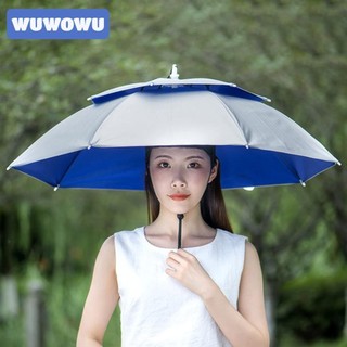 Mũ dù câu cá WUWOWU, Mũ dù che nắng mưa hai lớp chống gió, Dây thun ngoài trời có thể gập lại Mũ đầu chống nước Dụng cụ câu cá